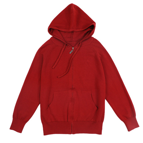 Zip-up Hooded Cardigan Knit Sweater for Women - 2024 Autumn/Winter New Arrival Top Coat - Loose and Slimming Outerwear Hooded Sweater