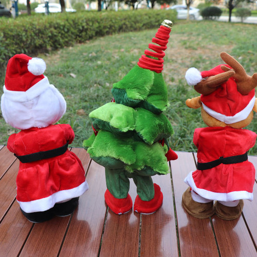 Cross-border singing and dancing recording Christmas tree reindeer plush toy electric Christmas gift