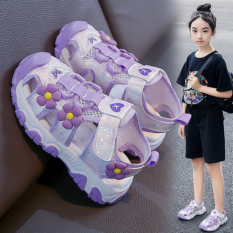 Baotou sandalias para niños zapatos de playa para niñas verano 2026 nuevas niñas antideslizantes estudiantes sandalias deportivas zapatos princesa image 4