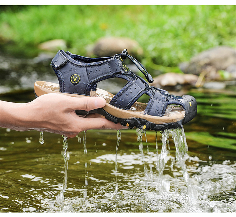 男士沙滩包头凉鞋