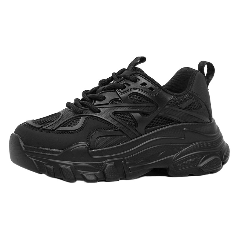 2023 Nueva celebridad de Internet zapatos blancos de suela gruesa que combinan todos los deportes aumento de altura zapatos de una sola capa que adelgazan zapatillas de deporte torpes para mujeres INS de moda transpirable