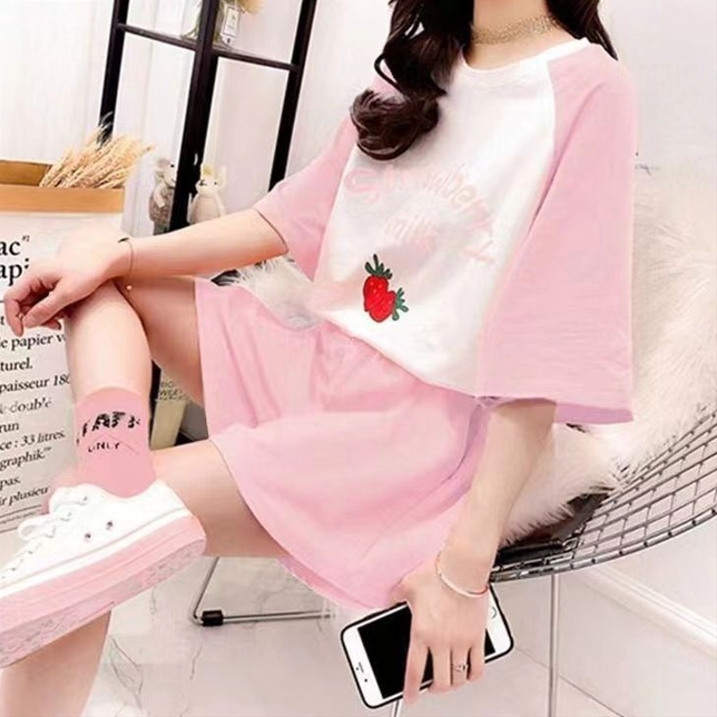 牛奶草莓-粉-短