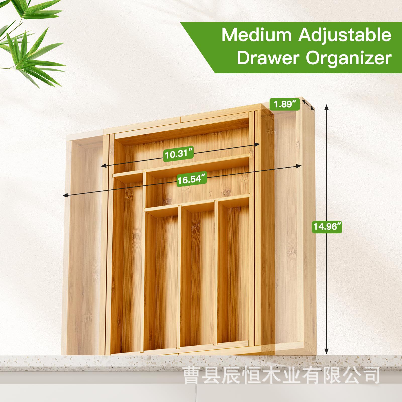 Caja de almacenamiento de cuchillos de bambú Caja de acabado dividida de cuchillo y tenedor retráctil de cocina Caja de almacenamiento de vajilla tipo cajón de cocina