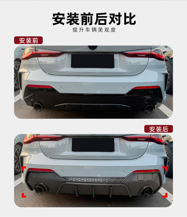 Suitable for Bmw 4 Series G22 G23 Coupe m Sport 2020+ Rear Lip Spoiler Surround Modification