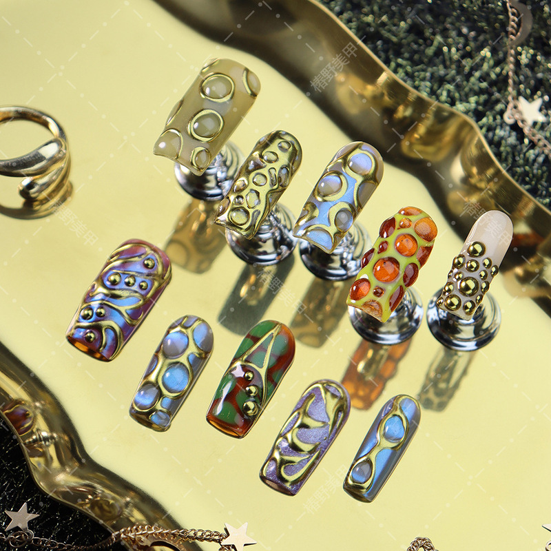 2026 Rectangular Nail Tips Wearable Nails European and American Luxurious Retro Baroque Style Purely Handmade False Nails Cross-Border 2026 Rectangular Nail Tips Wearable Nails European and American Luxurious Retro Baroque Style Purely Handmade False Nails Cross-Border