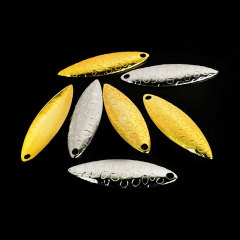 Lure noise sheet willow leaf light surface pit surface metal sheet bait gold silver fishing tackle accessories