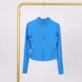 Lightning blue and gold zipper short jacket