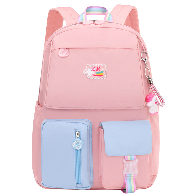 Nuevo estudiante de la escuela primaria mochila femenina 6-12 años de edad ligero casual niños mochila Linda dama contraste color estudiante bolsa