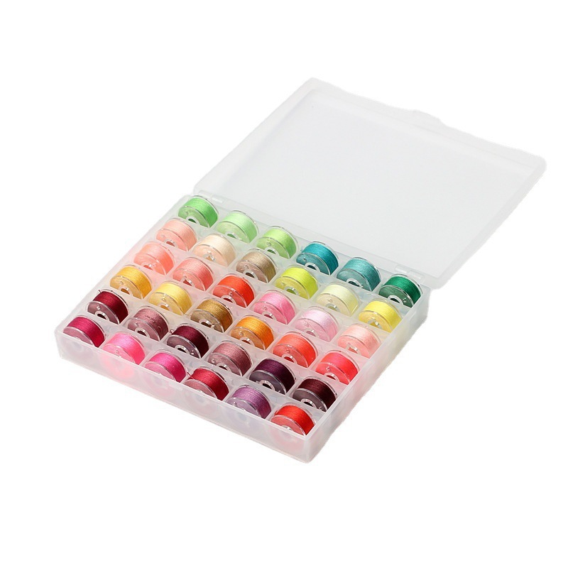 Tapa dura nueva lanzadera de comercio exterior, hilo pequeño en caja, hilo cosido a mano, hilo de cinta de 36, juego de lanzadera, 400 yardas, hilo de coser 402