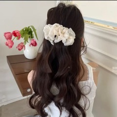 韓国特大バナナクリップ、森の妖精フラワーバナナクリップ、女性用軽い高級感、シンプルで多用途なポニーテールヘッドバンド