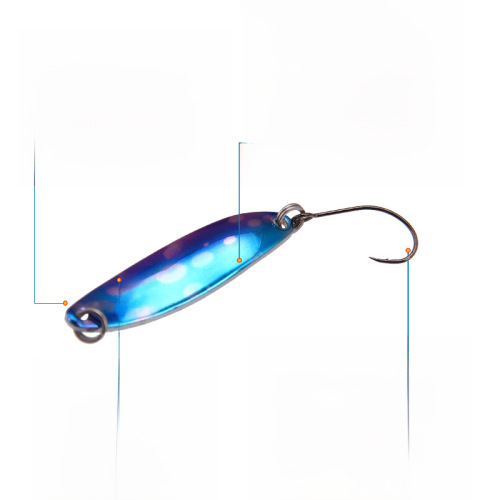 Colorful pure copper fishing tackle, Maw mouth shiny lure 4cm 5g casting lure, leaf shaped smart mouth fake bait