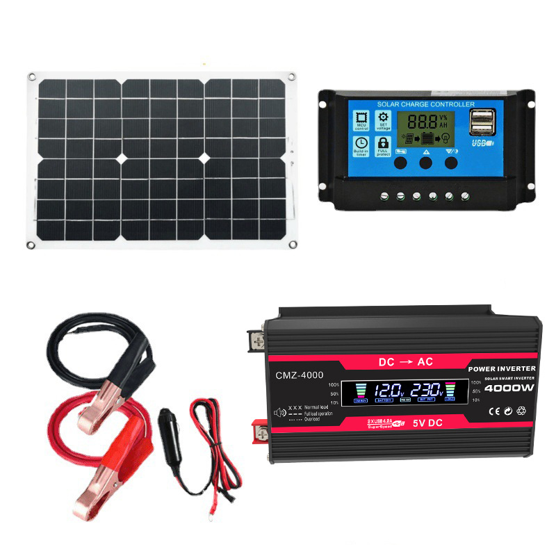 110V/220V逆变器300W控制器30A光伏板18W太阳能发电系统智能温控