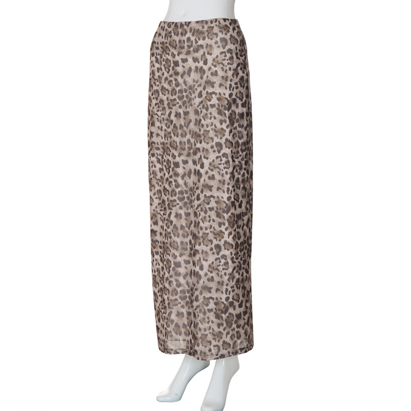 236g Weight Skirt Dresses Type Spandex, Polyester Fabric Type Mid Waist Waist Line Holiday Occasion Slim Fit Type Leopard Pattern Summer Season Streetwear Style Printing Craft Summer Streetwear Leopard Spandex Polyester Knee-Length Skirts 10