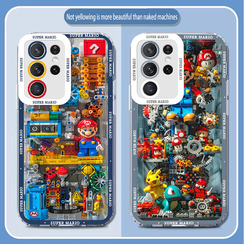 Anti-drop Mobile Phone Case for Samsung S24 Ultra Mechanical Mario S20 Lego Plus Angel Eyes M11
