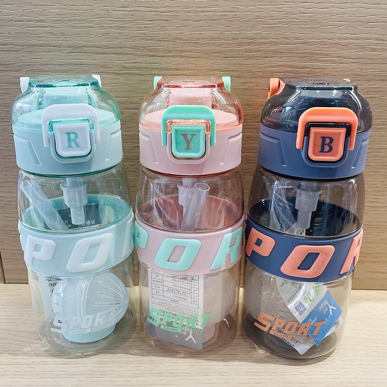 Nuevo rebote cubierta taza de paja de plástico estudiantes de acondicionamiento físico al aire libre portátil de silicona chaqueta taza de agua de alto valor facial taza de bebida directa