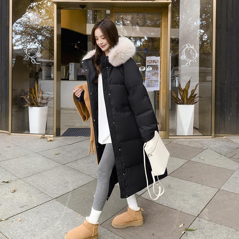 冬季棉衣2025年新款羽绒棉服女中长款过膝加厚大毛领防寒棉袄外套|undefined