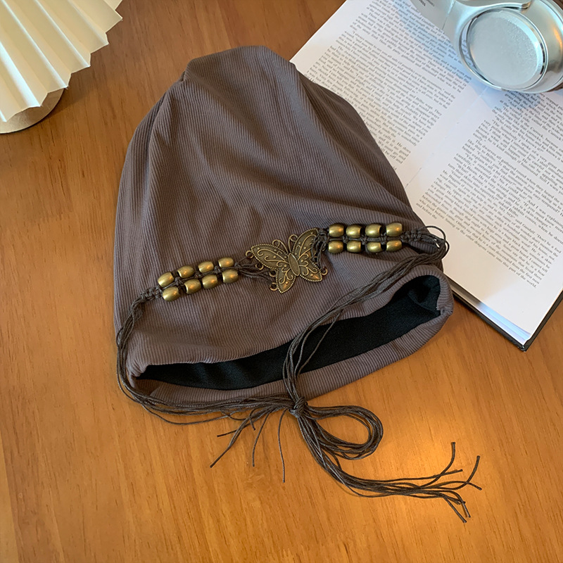 Sombrero frío de primavera y otoño de mujeres retro nicho versátil gorra de cabeza grande alrededor de la cabeza para mostrar la cara pequeña tendencia de sombrero