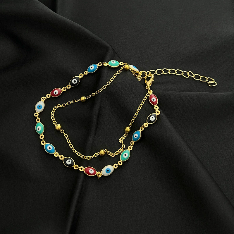 Fashion Devilu0027S Eye Beaded Alloy Copper Plating Womenu0027S Anklet 1 Piece