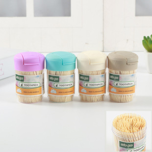 Wholesale In-Stock Toothpick Holder with High-End Flip-Top Design, Double-Ended Fine Toothpicks, Yiwu Department Store Toothpick Box, Bottled for Home Automatic Use