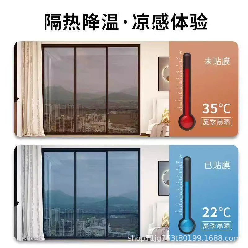 Glossy glass sticker solar-powered, sun protection