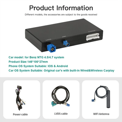 Suitable for Mercedes-Benz: Simsiz CarPlay və Android Auto