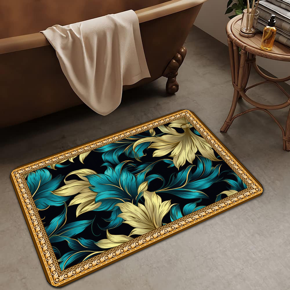 Alfombrilla de barro de diatomeas de flores tridimensionales de lujo ligero transfronterizo, alfombrilla de baño, alfombrilla de pie absorbente y antideslizante para el hogar, alfombrilla de entrada