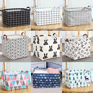 Cloth, square storage basket, big storage system for home use, foldable laundry basket, cotton and linen