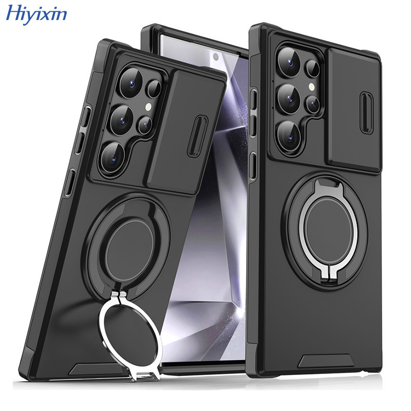 Cross-Border Applicable Samsung S26 Ultra Sliding Window Phone Case A17 Rotating Stand Protective Cover Cross-Border Applicable Samsung S26 Ultra Sliding Window Phone Case A17 Rotating Stand Protective Cover