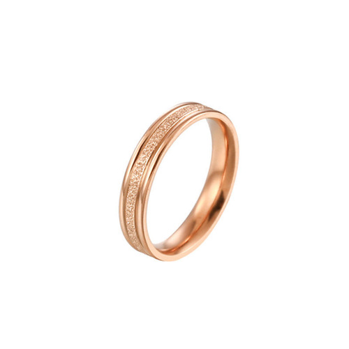  New Fashion Frosted Ring for Female Students Korean Style Simple Index Finger Joint Tail Titanium Steel Jewelry Rose Gold