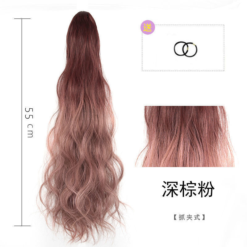 女性用ポニーテールウィッグ、グラデーションカラー、ウォーターリップル、ロングカーリーヘア、クリップオンハイポニーテール、ふわふわ、ナチュラル、シームレス、ハイライトポニーテール|undefined
