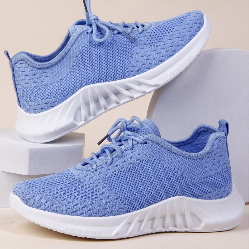 2024 New Women's Cloth Shoes Flying Mesh Cloth Shoes All-match Fashion Lace-up sneaker Multi-color Optional