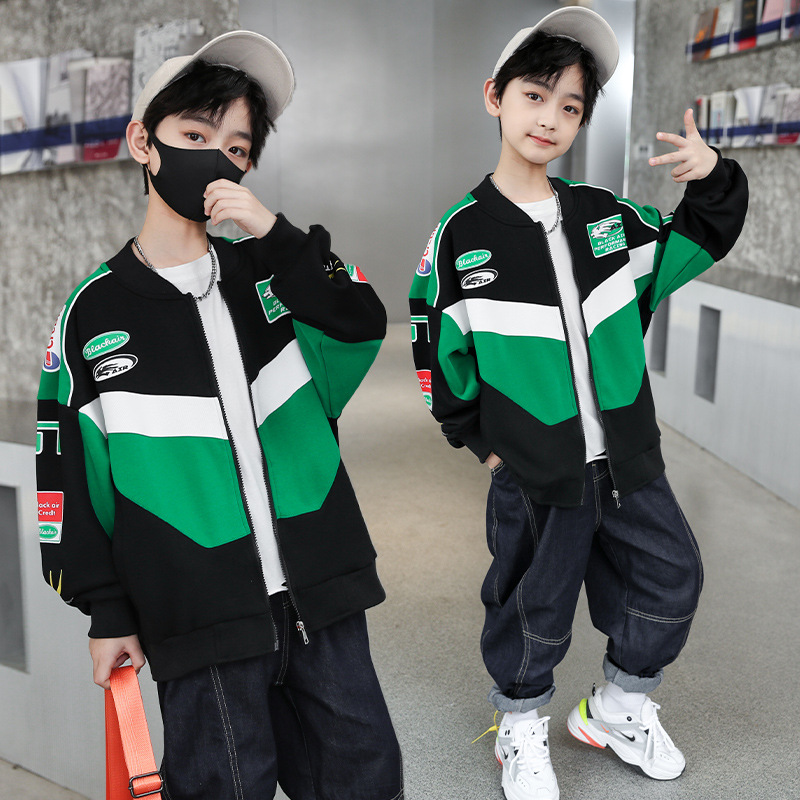 아동복 소년 봄코트 2024 새 야구 세트 봄 · 가을 쿨한 세트 한국 스포츠옷