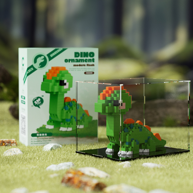 Compatible con Lego Dinosaur Tyrannosaurus Rex Muñeca de dibujos animados Bloques de construcción Adornos de montaje Juguetes educativos para niños Regalos para niños y niñas