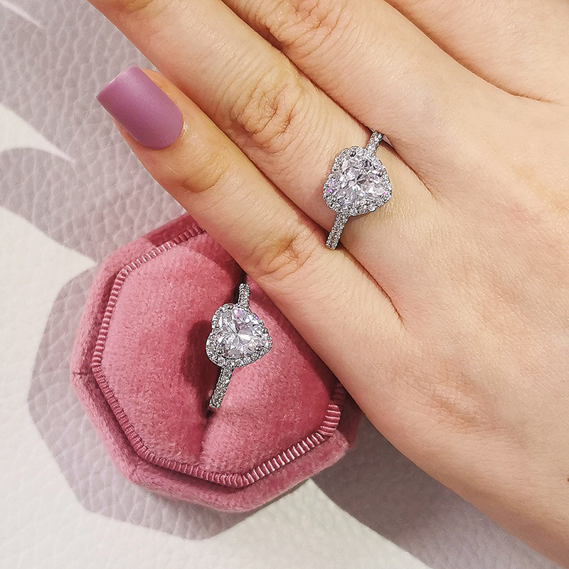 Daisy fashion love heart ring female small design niche texture r1707_voghion.com