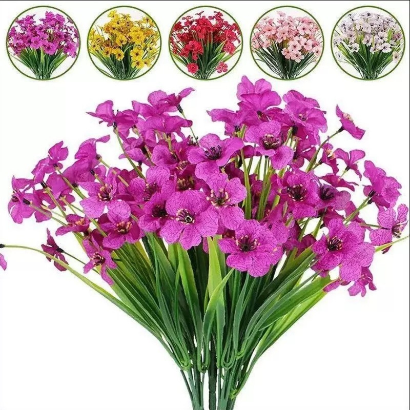 クロスボーダー Amazon 造花 5 ヘッド春草バイオレット人工緑植物ホーム屋外装飾永遠の花|undefined