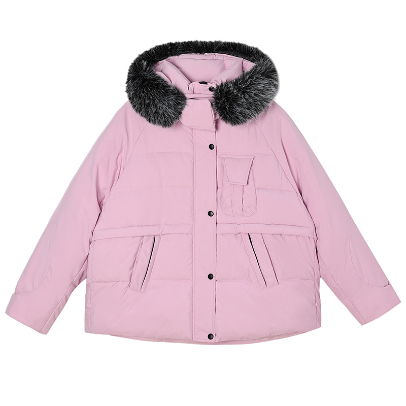 Gran tamaño de invierno nuevo estilo de collar de lana de escolares de estilo coreano chaqueta de algodón suelta chaqueta de algodón gruesa de moda image 5