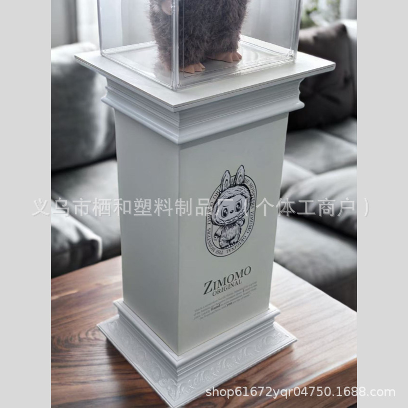 zimomo大天使展示罗马柱花纹层次丰富立体展示labubu防尘柜欧式风|undefined