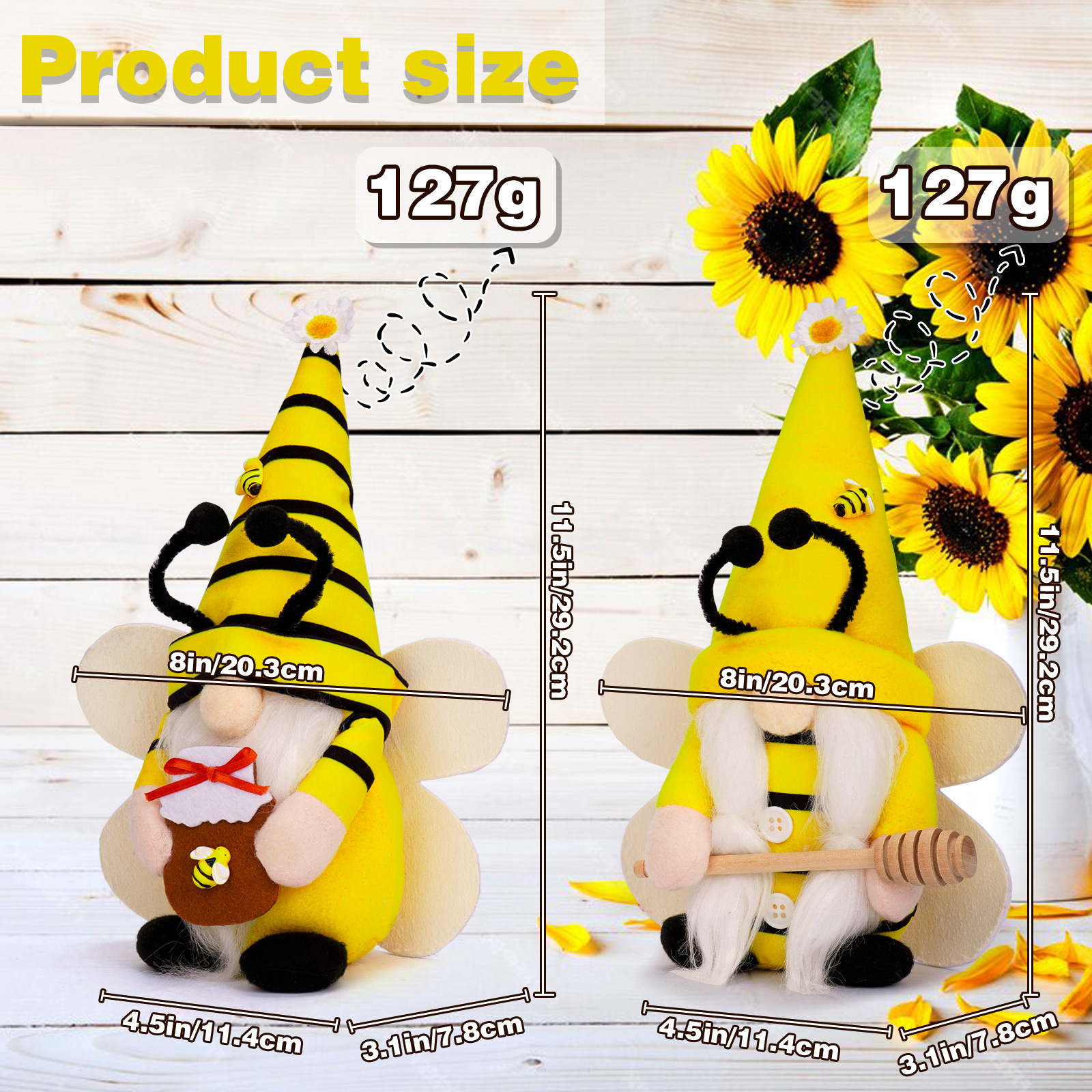 Transfronteriza nuevo festival de la abeja muñeca sin rostro lindo girasol tierra esencia muñeca otoño color Rudolf adornos al por mayor