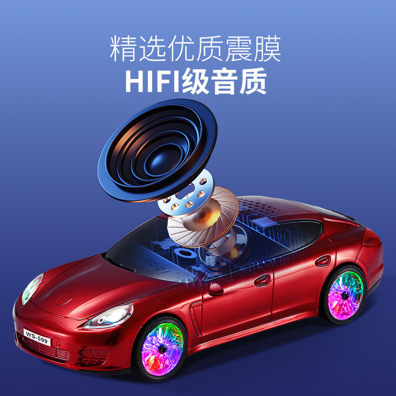 ブルートゥーススピーカー ポルシェ パナメーラ 車型 カラフルライト搭載スピーカー 外貿ギフト ワイヤレス低音ポータブルスピーカー|undefined