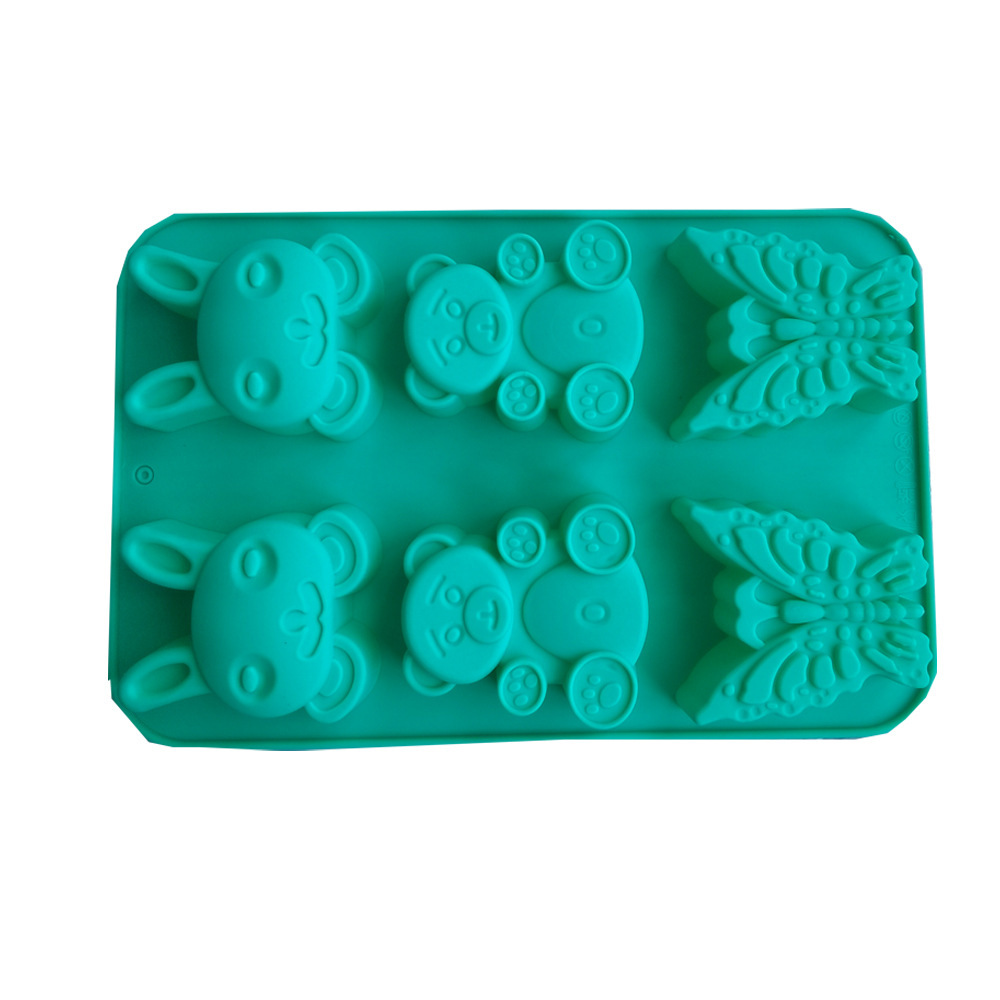 6 litros de oso mariposa molde de silicona pastel helado pudín molde de postre jabón utensilios de cocina