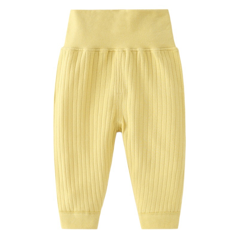 Children's Spring and Autumn Pants Pure Cotton Bottoming Underwear Baby Boys and Girls High Waist Belly Protection Pants Baby Toddler Jacquard Vintage