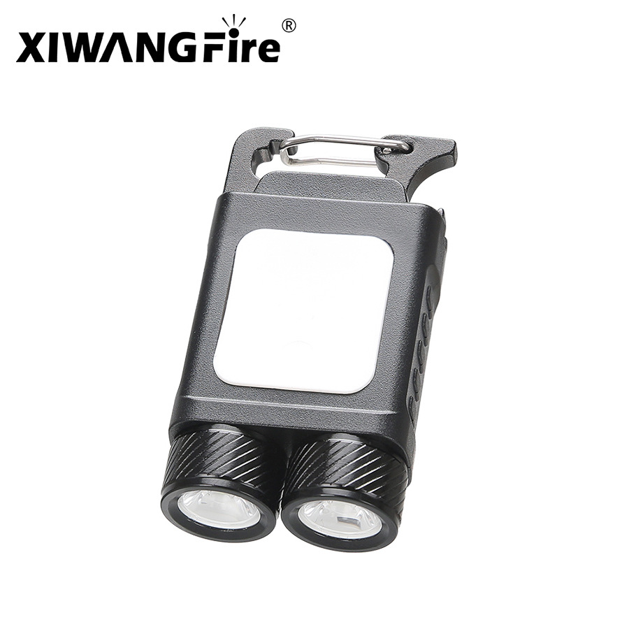 Nuevo negro llavero luz COB luz de trabajo magnética portátil pequeña linterna