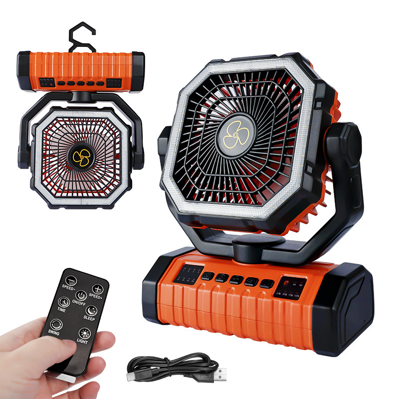 New 20,000 Mah Outdoor Camping Style Fan Charging Timed Lighting Hook Tent High Wind Desktop Fan