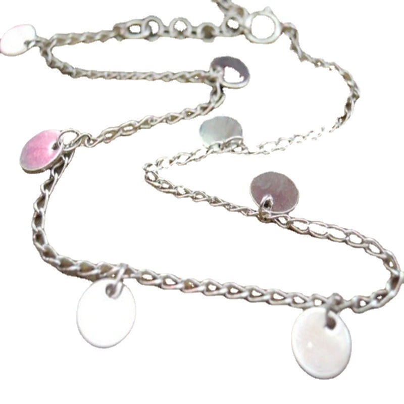 Металлический anklet браслет, летний универсальный пляжный ноготь с sequins, европейский стиль, оптом