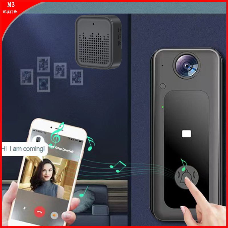 配叮咚无线可视WIFI智能门铃红外夜视远程家用门铃监控对讲门铃M3