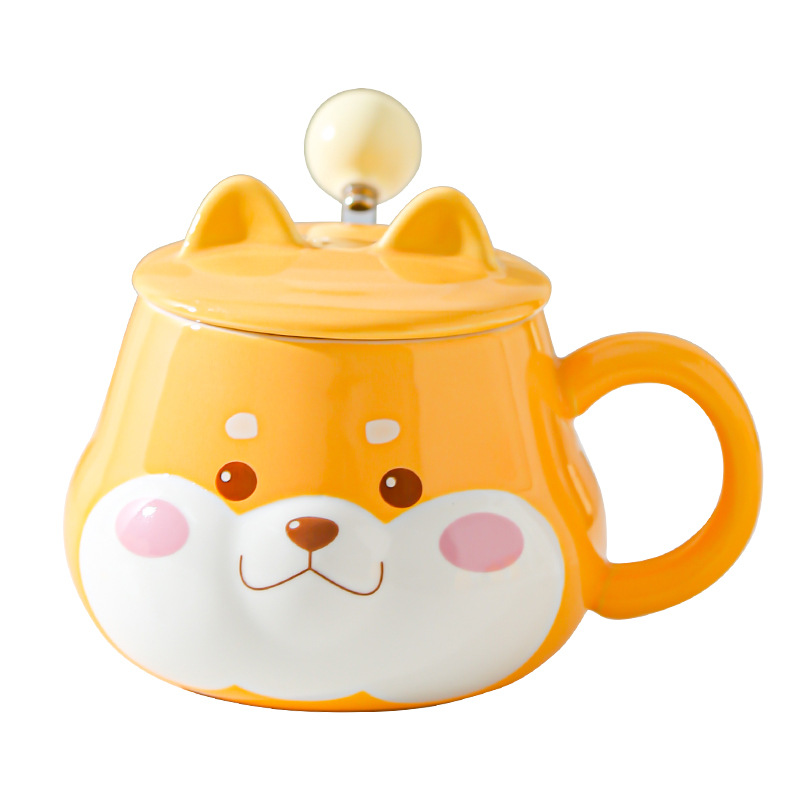 Hermosas tazas de cerámica con tapa de agua creativa de alta calidad para parejas de regalo de cumpleaños tazas de oficina domésticas