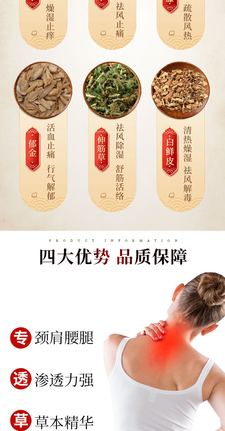 Neck Shoulder Waist Leg Pain Relief Patch Herbal Cooling Patch 12x9cm 6 Patches Per Box in use