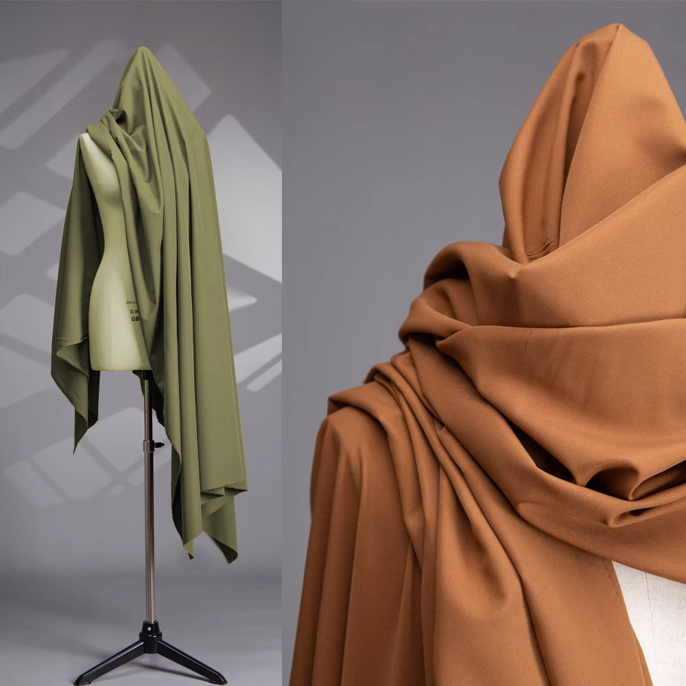 Primavera y otoño de alta calidad tela de abrigo antiarrugas poliéster algodón de color sólido plano tejido de memoria chaqueta chaqueta de ropa de vestir