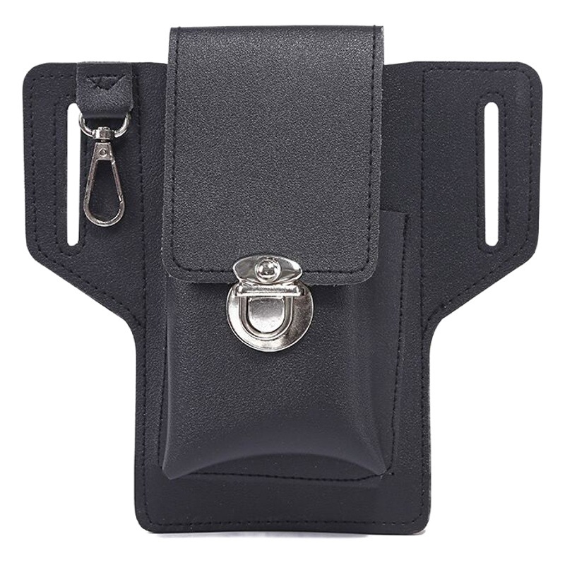 New portable men's belt waist bag simple single layer leather cigarette bag construction site sports mobile phone waist bag wholesale