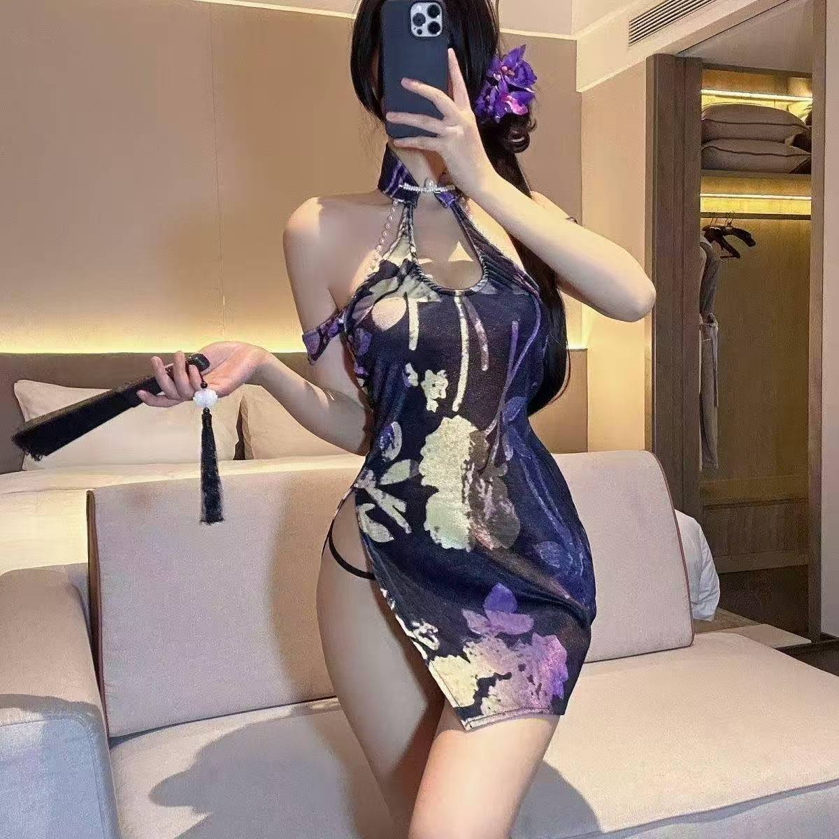 Sweet Love Roleplay Uniform Set Purple Polyester One Size Women’s Costume — detail image 7